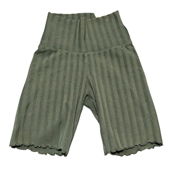 aerie Pants - OFFLINE by Aerie OG Original Ribbed Bike Shorts Green High Rise XS 7in Inseam